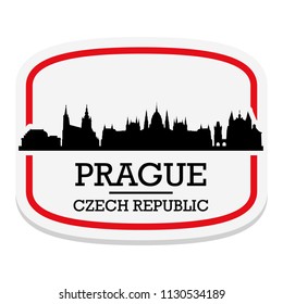 Prague Czech Republic Label Stamp Icon Skyline City Design Tourism Logo.