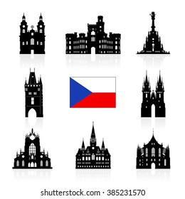 Prague, Czech Republic Travel Icon. Vector and Illustration