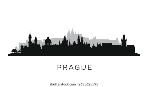 Praga com a Chéquia, e Silhueta do Horizonte da Cidade.