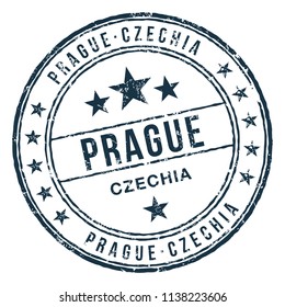 Prague, Czechia. Vector Rubber Stamp.