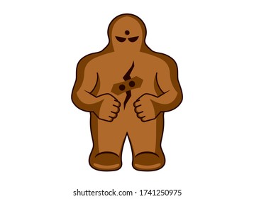 Prague Golem Icon Vector. Mystical Jewish Creature Vector. Golem Icon Isolated On A White Background