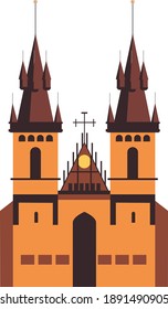 Prague Gothic Building Cathedral Castle Vector 