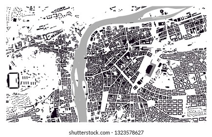 Prague Graphic Map - Schwarzplan