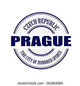 Prague grunge stamp with on vector illustration