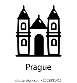 Icono de Praga en estilo de dibujo