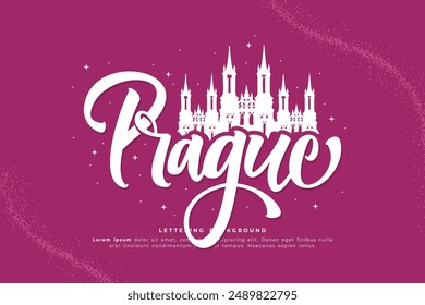 prague lettering background vector design