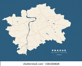 Vector de volante de afiche de mapa de Praga