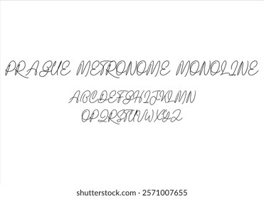 Prague Metro Monoline font for logo and headline. Isolated vector typeset