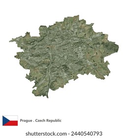 Prague, Region of the Czech Republic Topographic Map (EPS)