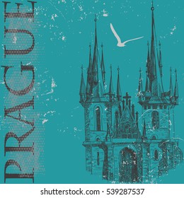 prague silhouette vector