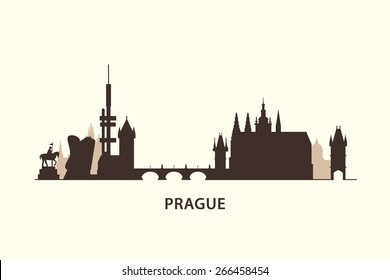 Prague skyline silhouette