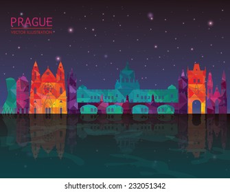 Prague skyline. Vector illustration