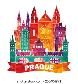 Prague skyline. Vector illustration