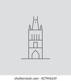 Prague Solid Vector Illustration