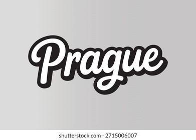 Praga - letras de escritura con estilo con efecto de contorno
