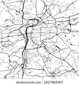 Prague Vector Map - Detailed City Street Plan, Vltava River and Historic Layout