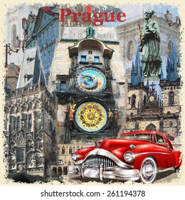 Prague vintage poster.