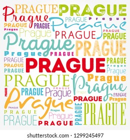 Prague wallpaper word cloud, travel concept background