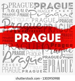 Prague wallpaper word cloud, travel concept background