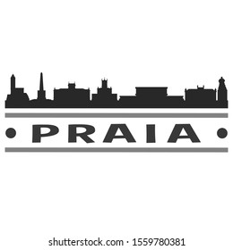 Praia Cape Verde Travel. City Skyline. Silhouette City. Design Vector. Famous Monuments.