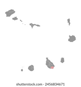 Praia municipality map, administrative division of Cape Verde. Vector illustration.