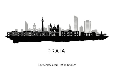 Praia Skyline Cape Verde Cityscape Silhouette.