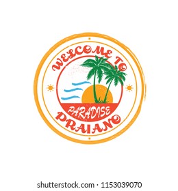 Praiano Rubber Stamp - Sticker - Ready for Print - Decal