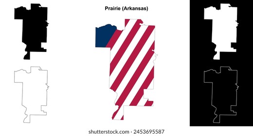 Prairie County (Arkansas) outline map set