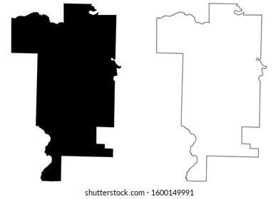 Prairie County, Arkansas (United States of America, U.S.) map vector illustration