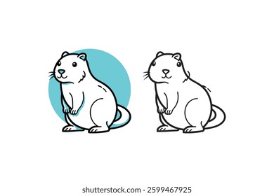 prairie dog animal set vector Illustration