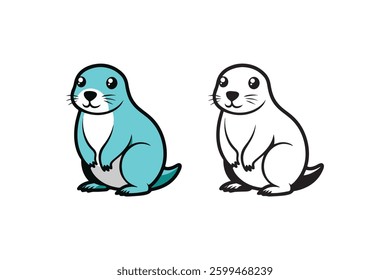 prairie dog animal set vector Illustration