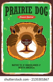 Prairie Dog face vector iilustration in poster vintage style, perfect for tshirt design and wall decor