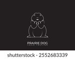 Prairie dog silhouette logo, simple prairie dog logo on black background