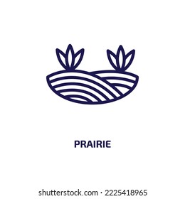 prairie icon from nature collection. Thin linear prairie, wild, american outline icon isolated on white background. Line vector prairie sign, symbol for web and mobile