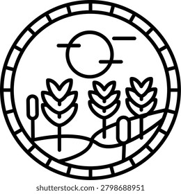 Prairie Rewilding Illustration vector Icon Design