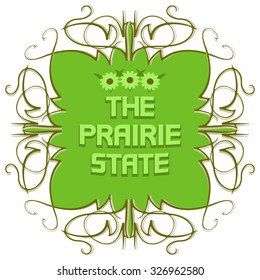 Prairie state.
Abstract graphic symbol- interpretation on the theme of one of the States North America.