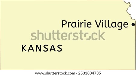 Prairie Village city location on Kansas state map