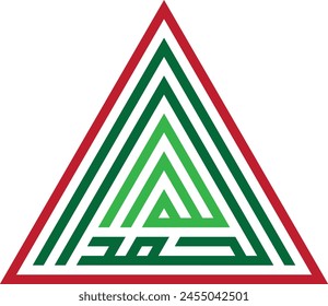 Praise be to God - triangular Kufic script