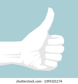 Praise the gesture. Isolated on blue background.