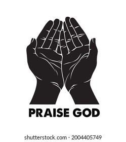 Praise God Hand Graphic Vector