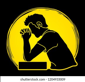 Praise God, Prayer, Christian praying, Thank you GOD graphic vector