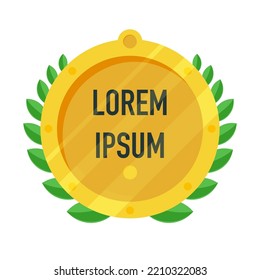 Praise golden badge. Award medals isolated on white background. Vector illustration of the winner concept.