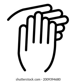 Praise handclap icon outline vector. Hand clap applause. Finger encourage