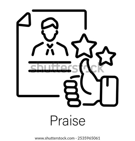Praise icon in line style