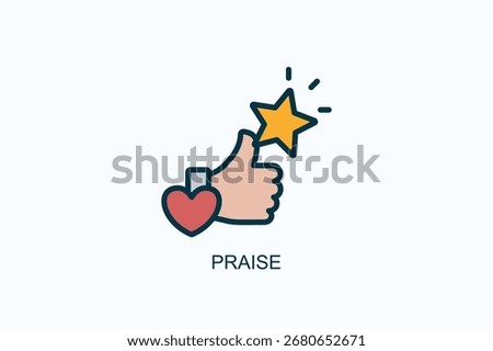 Praise Icon Or Logo Isolated Vector Illustration