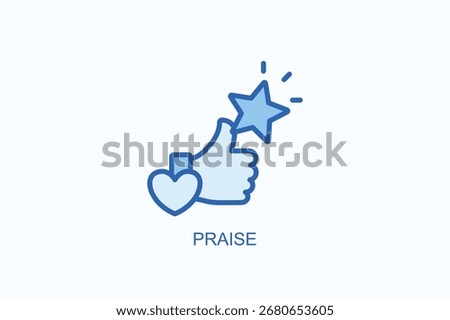 Praise Icon Or Logo Isolated Vector Illustration