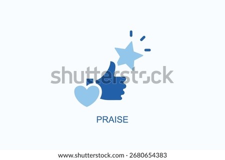 Praise Icon Or Logo Isolated Vector Illustration