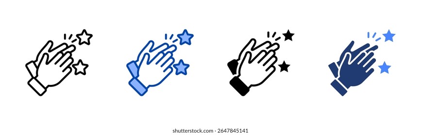 Ícone de elogio da coleção de vários estilos da folha