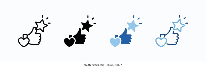 Ícone de elogio Folha de vários estilos Coleção isolada vetor