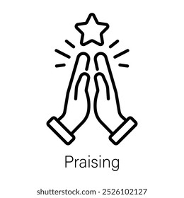 Ícone de elogio em estilo linear 